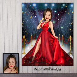 Подарок женщине, коллеге по работе, руководителю,, подруге, на день рождения, на юбилей, шарж по фот