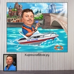 Подарок руководителю, начальнику, коллеге по работе, шаржи на заказ в москве, подарок, картина