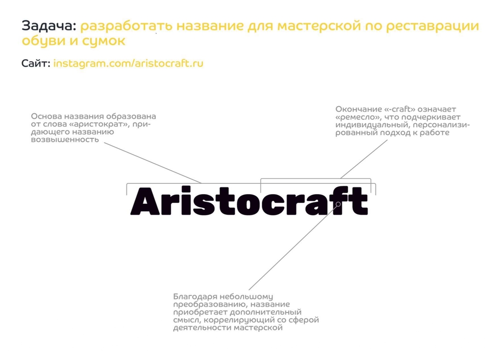 Пример нейминга и лого Aristocraft