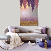 Интерьерная сверкающая картина для гостиной с хрустальными стразами и золотой поталью