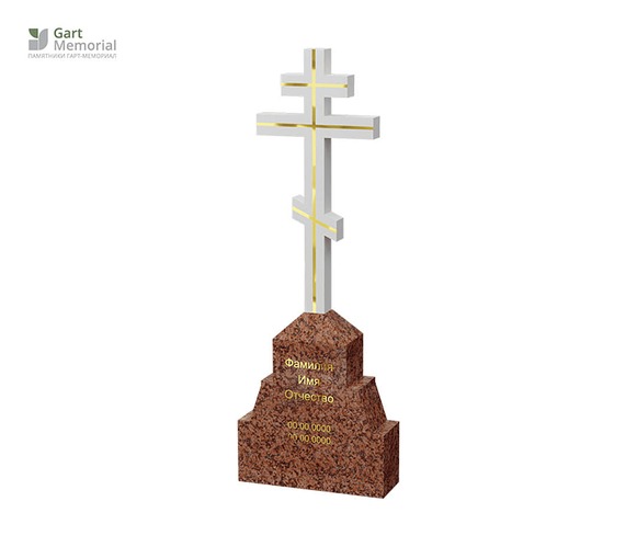 одиночный комбинированный памятник с крестом