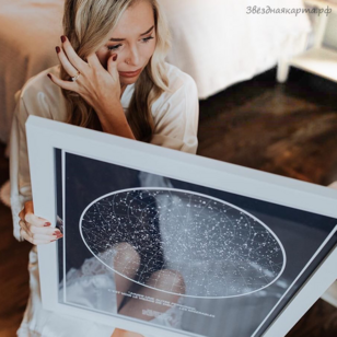 Изображение звёздной карты — расположение звёзд в важный момент жизни