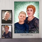 Портреты по фотографии на заказ в Москве. Картина по фото подарок, заказать, акварель, под масло