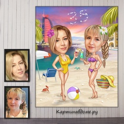 Подарок женщине, коллеге по работе, руководителю,, подруге, на день рождения, на юбилей, шарж по фот