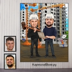 Шаржи по фотографии заказать, Москва. Подарок мужчине на День рождения, юбилей