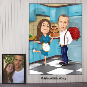 Подарок на свадьбу коллегам по работе, подарок подруге на свадьбу, шарж, заказать