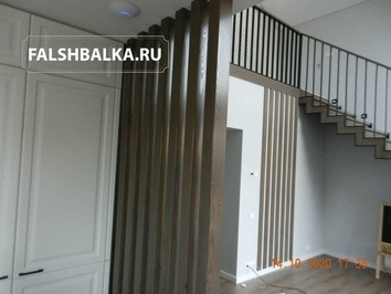 Монтаж лестницы из лиственницы и реечной перегородкиЖК Фили-Град