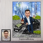 Корпоративные подарки сотрудникам, коллегам, начальству, оригинальные подарки, шарж по фото заказать