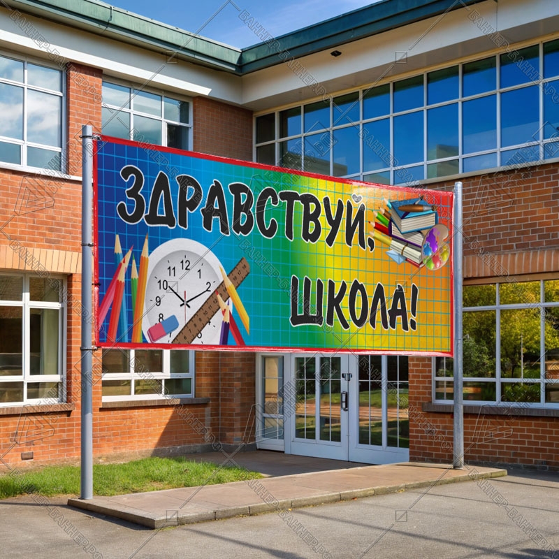 баннер на 1 сентября Здравствуй школа!