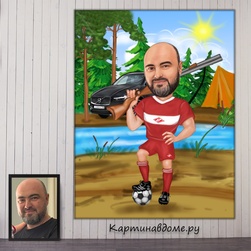 Шарж подарок мужчине на день рождения, юбилей, шаржи на заказ в москве, картина, подарок