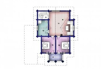 Проект Дома мансардного этажа из бревна 13х15,7 метра под ключ в Москве и МО