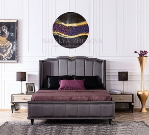 Панно из смолы с золотой поталью и горным хрусталем