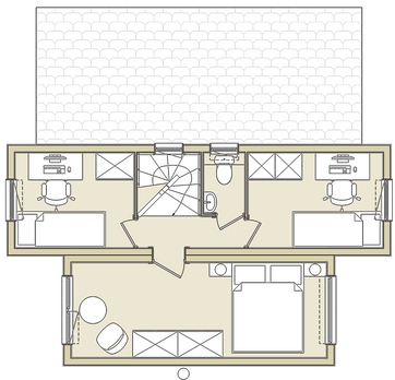 план второго этажа норвежского дома-бани 88