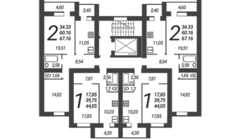 Вариант планировки этажа на Еремина