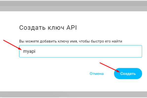 Название API ключа