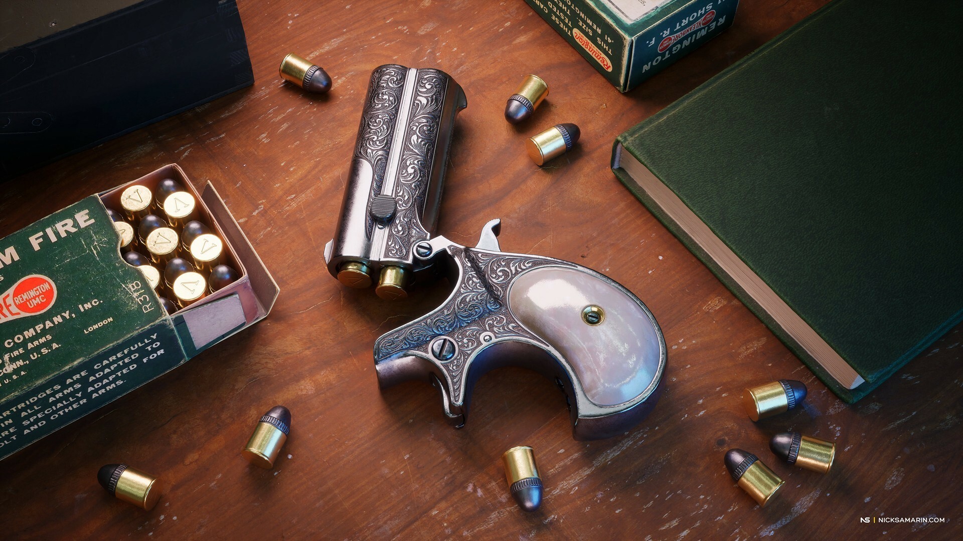 Remington Model 95 Engraved 3D model 