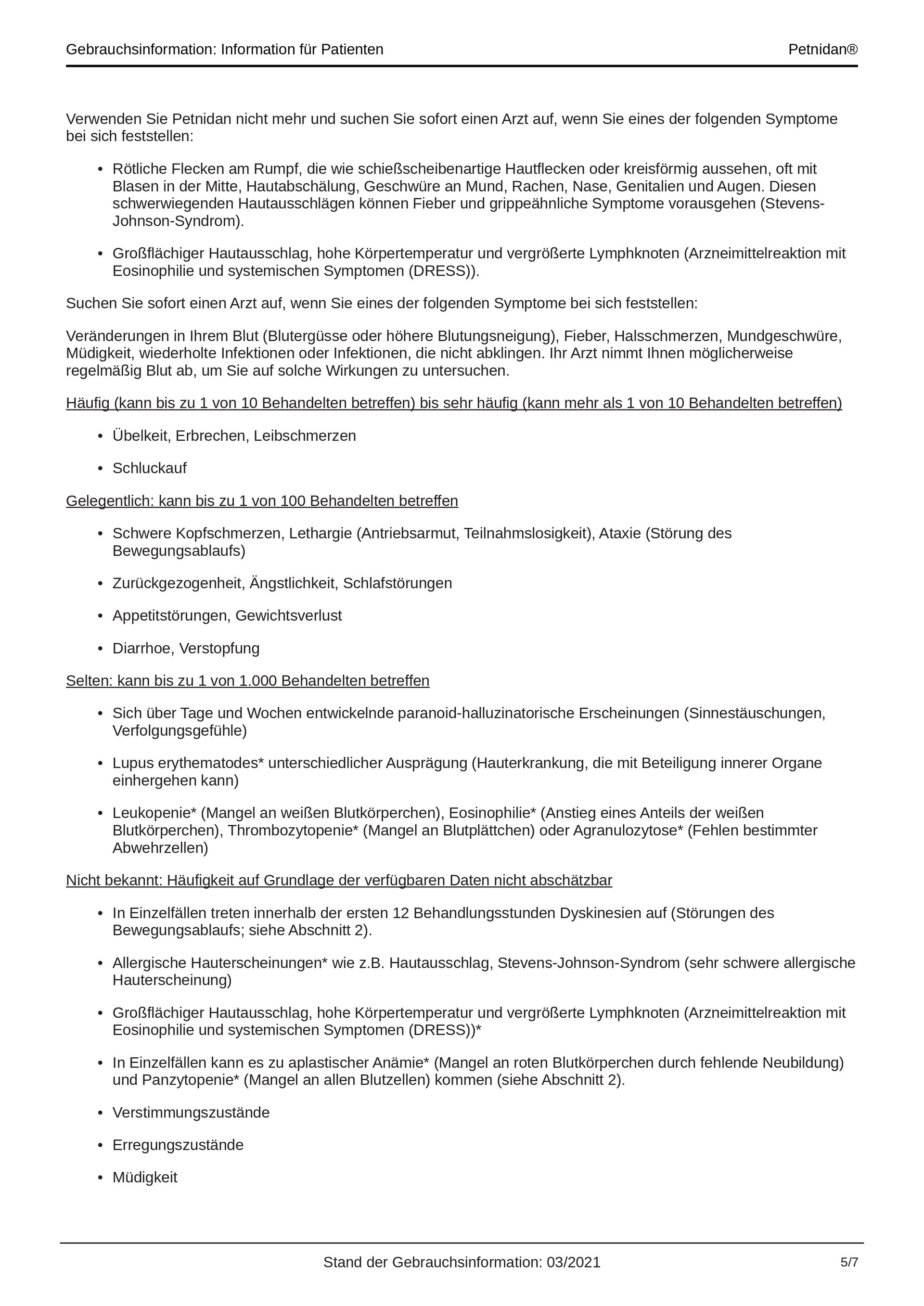 Инструкция к препарату Петнидан из Германии