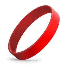 Резиновый силиконовый браслет цвет красный