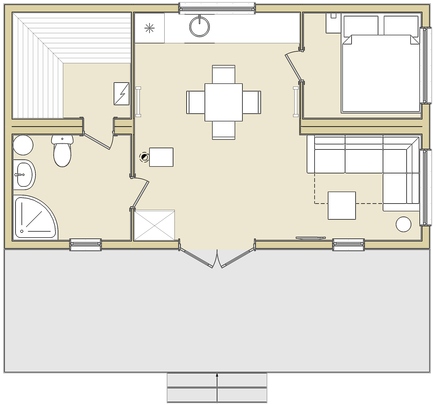 план первого этажа норвежского дома-бани 52