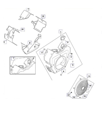 Корпус вентилятора двигателя Kohler CH 740-3201