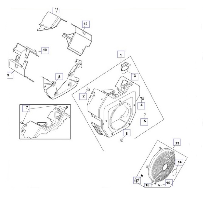 Корпус вентилятора двигателя Kohler CH 740-3201