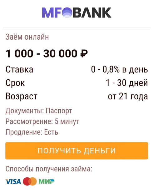 Банки мфо на карту