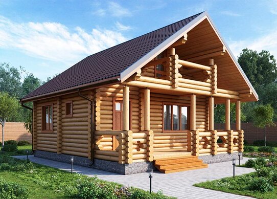 Купить баню из толстого бревна - Строительство бань из толстого бревна под ключ по низкой цене