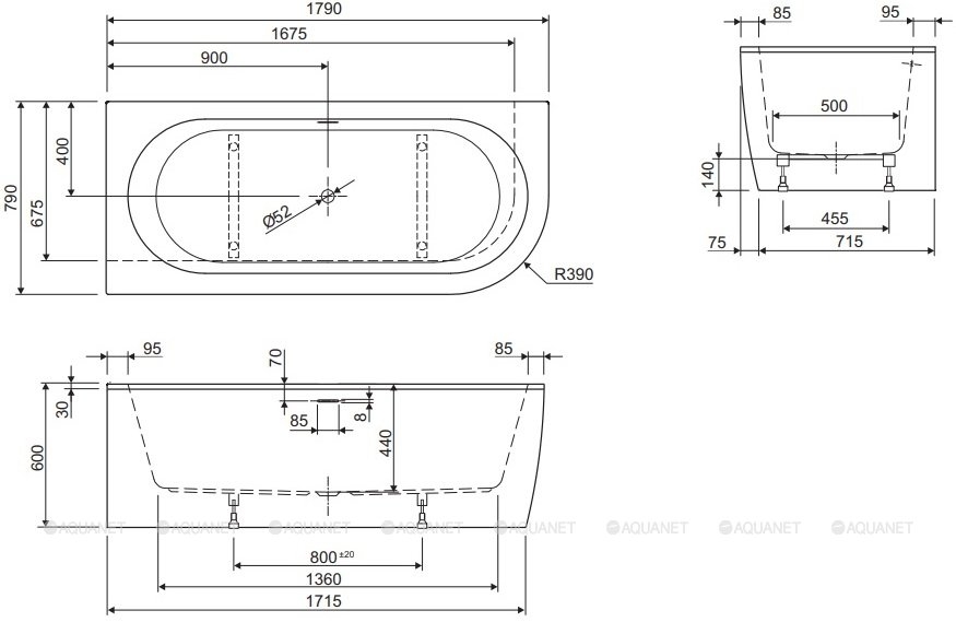 Акриловая ванна Cezares Slim 179x79 SLIM CORNER-180-80-60-L-W37-SET