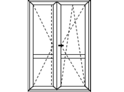 балконная дверь двухстворчатая схема