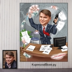 Корпоративные подарки сотрудникам, коллегам, начальству, оригинальные подарки, шарж по фото заказать