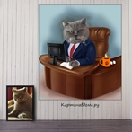 Портреты домашних животных. Шаржи домашних животных. Портреты кошек и собак, заказать картину Москва