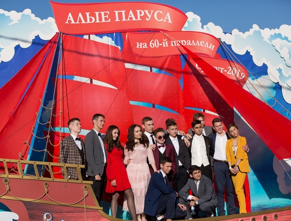 Оформление баннера на выпускной Алые паруса