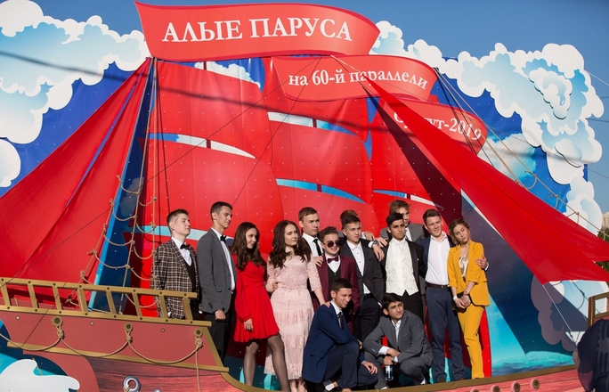 Оформление баннера на выпускной Алые паруса