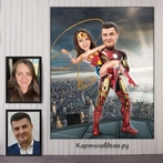 Подарок на свадьбу коллегам по работе, подарок подруге на свадьбу, шарж, заказать