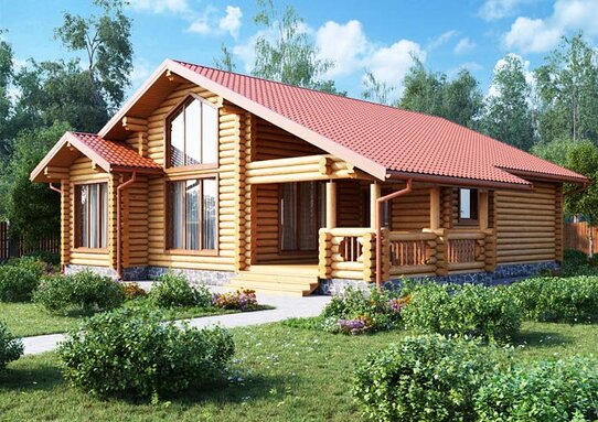 Купить баню из крупного бревна - Строительство бань из крупного бревна под ключ по низкой цене