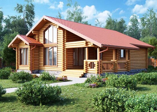 Купить баню из бревна кедра - Строительство бань из бревна кедра под ключ по низкой цене