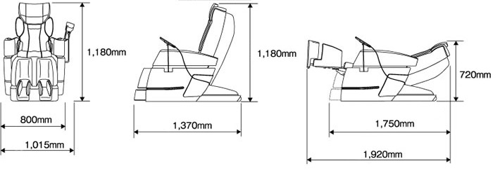 Массажное кресло размеры в плане