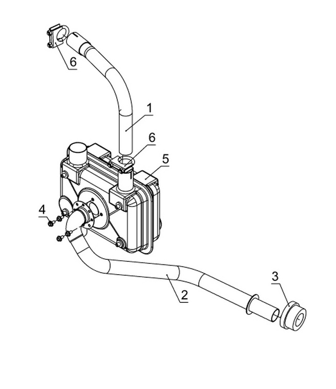 Система выпуска двигателя Kohler CH 740-3201. Буран 4Т 