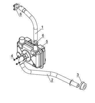 Система выпуска двигателя Kohler CH 740-3201. Буран 4Т 