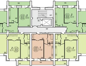 Планировка квартир на этаже в новостройке от ПСИ