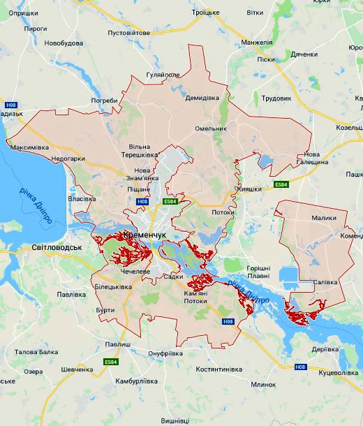 Карта кременчугской обл