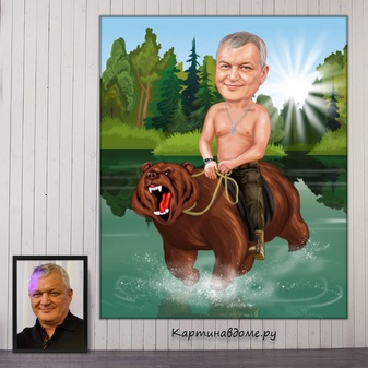 Шаржи по фотографии заказать, Москва. Подарок мужчине на День рождения, юбилей