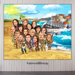 Шарж по фото на заказ в Москве, подарок коллеге по работе, руководителю, женщине, мужчине