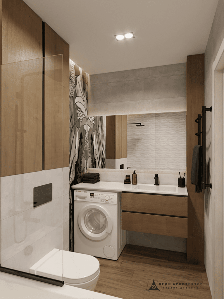 Ванная комната в современной стиле в ЖК Залесный