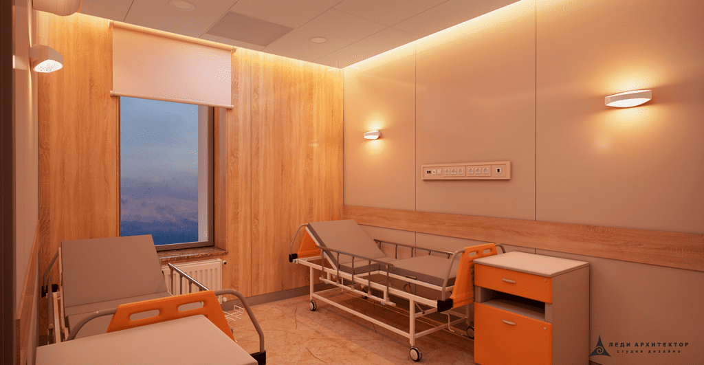 Дизайн палаты интенсивной терапии клиники Корд