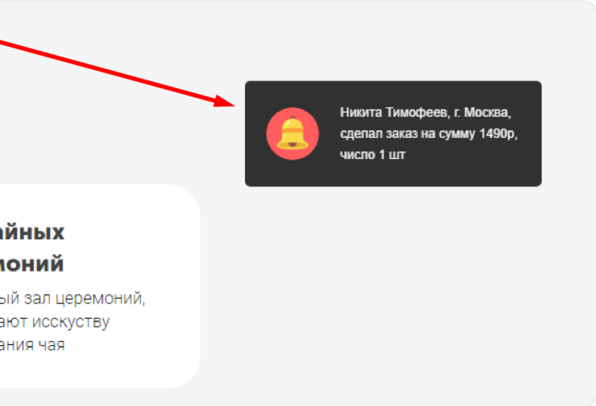 Отображения виджета "Только что купили" на сайте