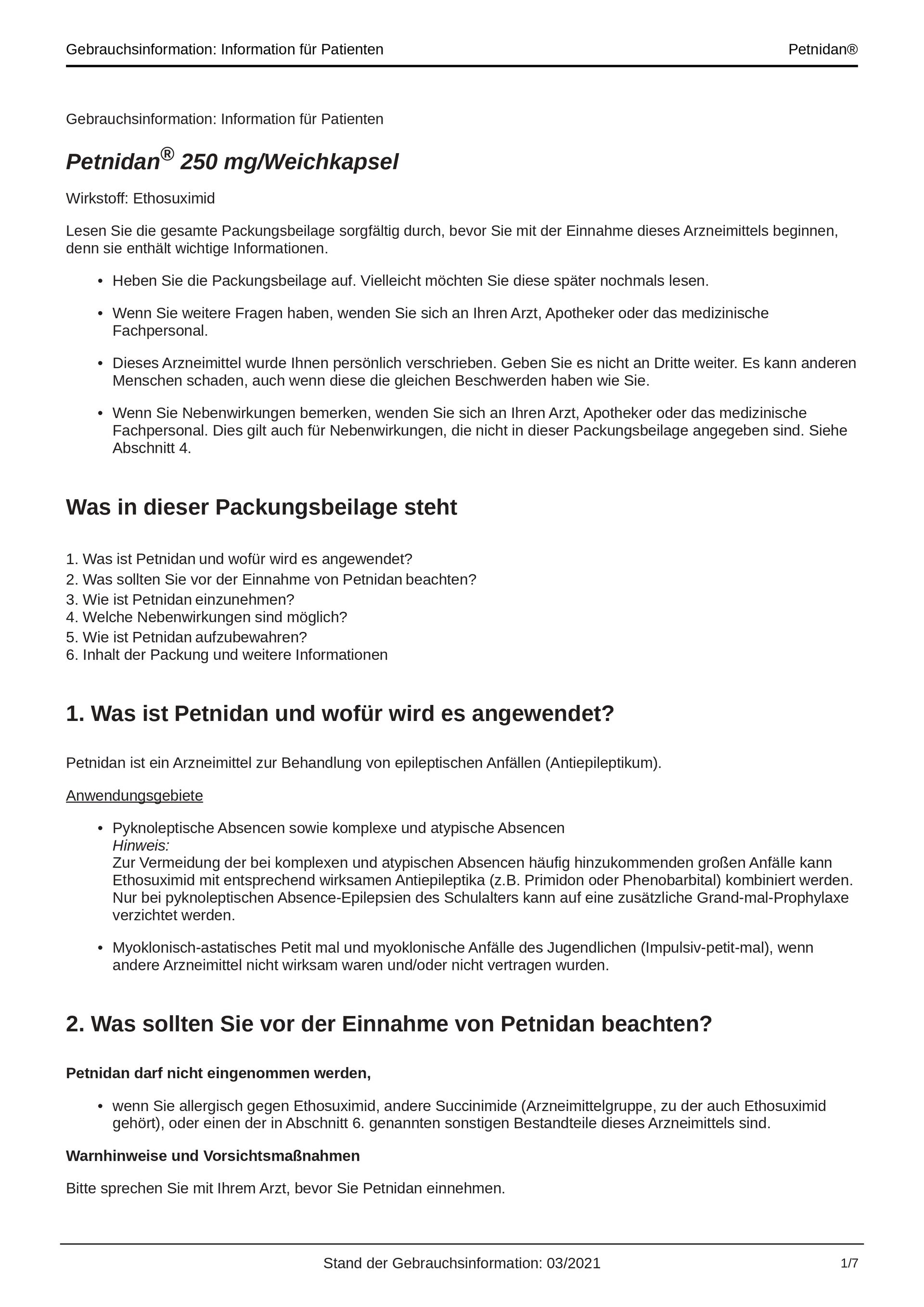 Инструкция Петнидан