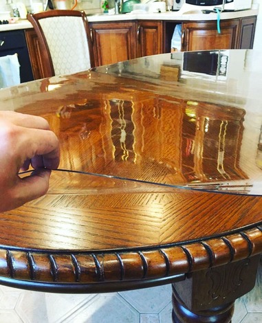 Гибкое стекло 2.8 мм на овальном столе